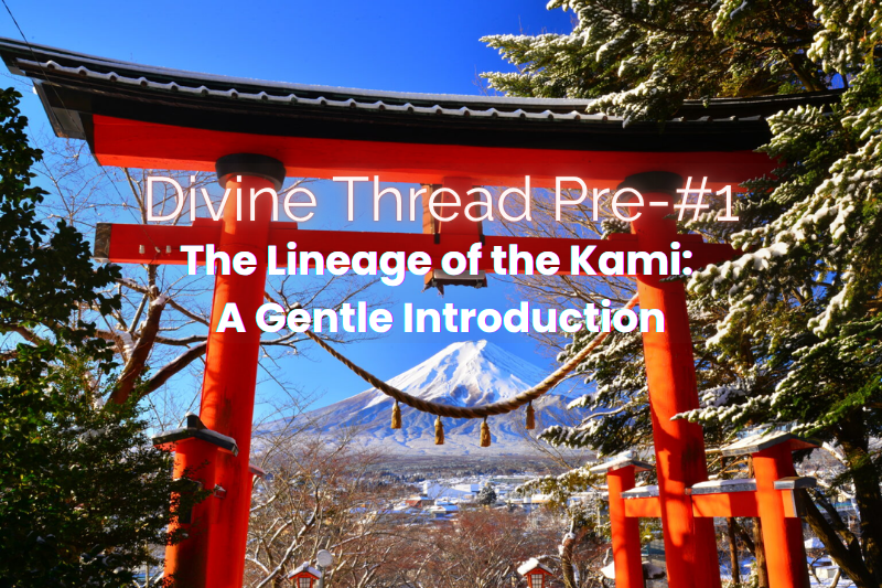 Japanese mythology creation story with the first kami gods
